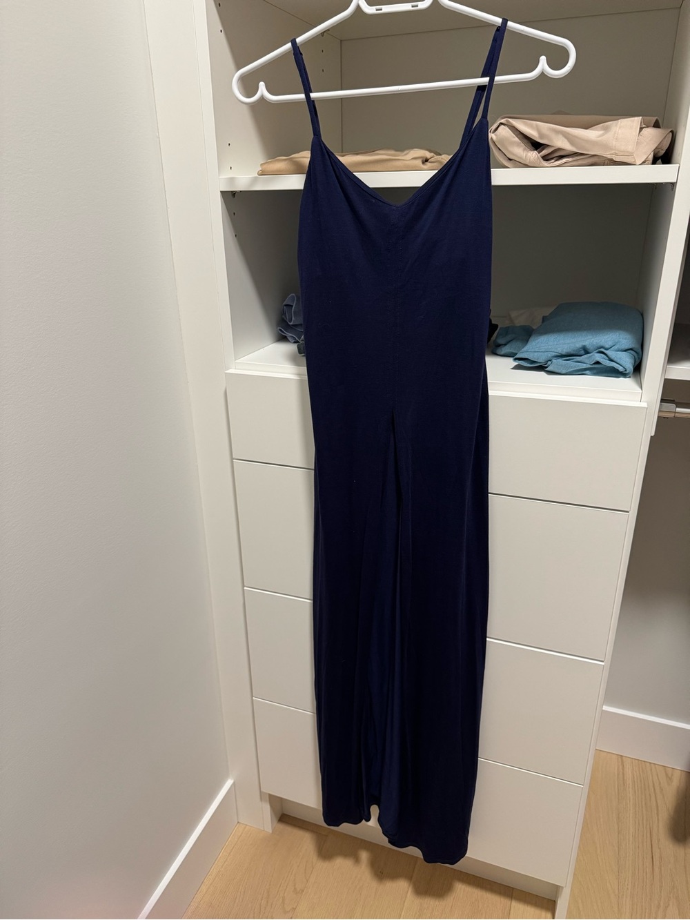 Guess - Navy Spaghetti-Strap Maxi Dress with Slit